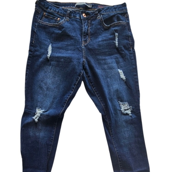Stylish Blue Distressed Women's Jeans​ - Picture 1 of 5